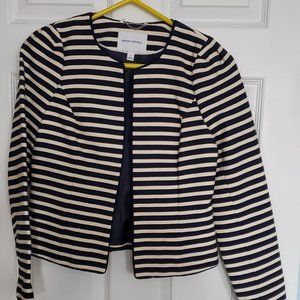 Banana Republic cream/navy stripe blazer, size 2 (NWOT)